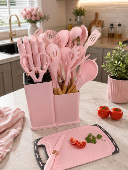 Kit de Cocina de Silicona y Madeira - 19 Piezas