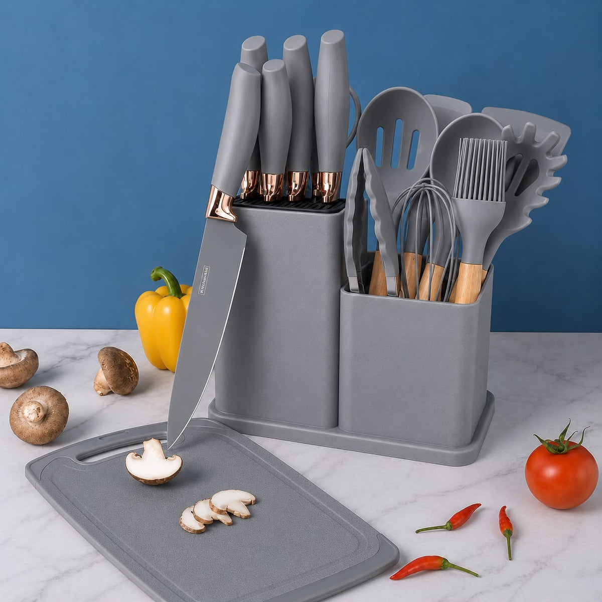 Kit de Cocina de Silicona y Madeira - 19 Piezas