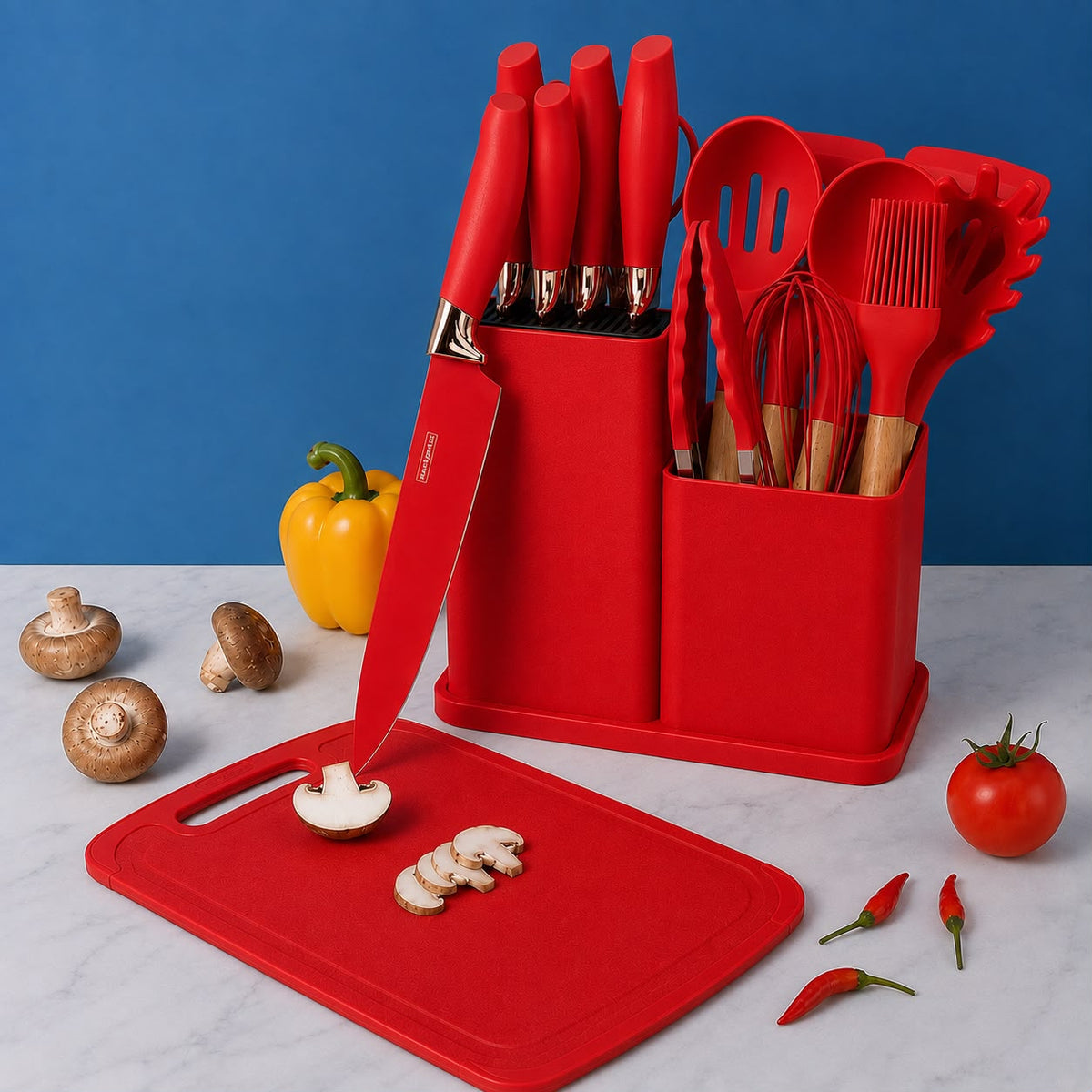 Kit de Cocina de Silicona y Madeira - 19 Piezas